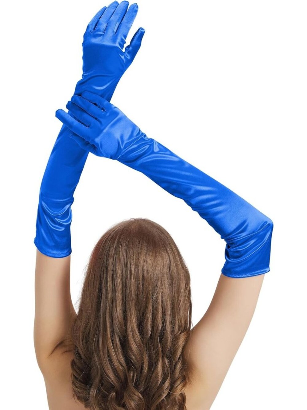 Women's Royal Blue Elbow Length Halloween Cosplay 1920s Costume Opera Gloves